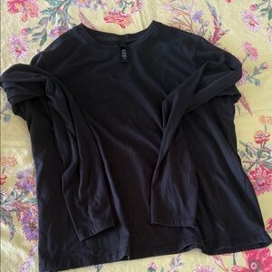 SKIMS Black Long Sleeve Top Size Large